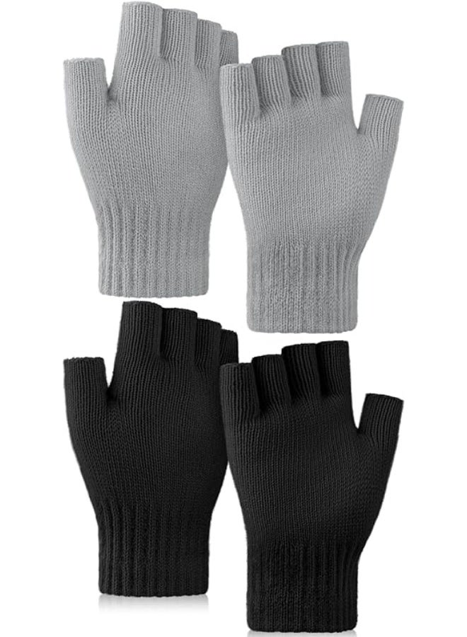 ChicAbode 2 مجموعات من السيدات والرجال قفازات الشتاء الدافئة محبوك بإحكام سميكة قفازات امتداد قوي للرجال والنساء قفازات الكبار العالمي - Image 1